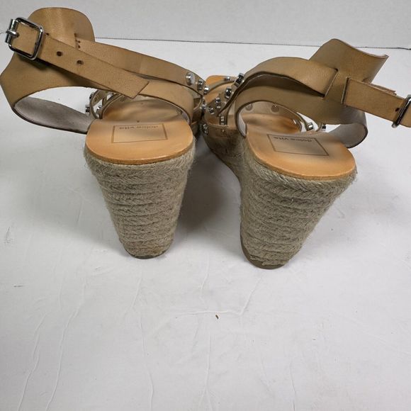 NEW Dolce Vita Maxton Espadrille Wedge Sandal Tan Square Toe Womens Size 7.5 - Picture 5 of 7